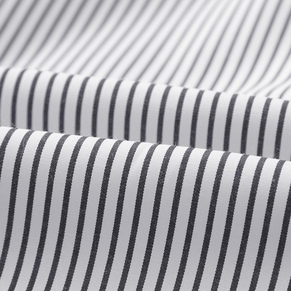 Smocked Cuffed Striped Boyfriend‎ Shirt with Pocket - Picture 10 of 14